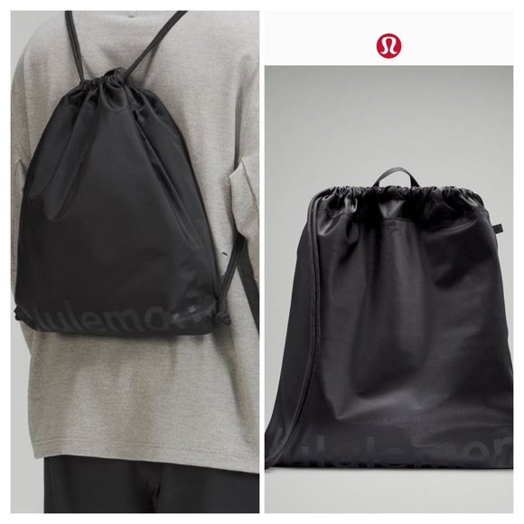 lululemon athletica Bags Lightweight Gym Sack 3l Black Logo Nwt